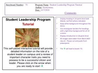 Student Leadership Program Tutorial