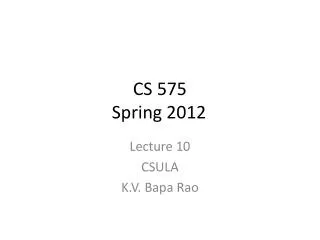 CS 575 Spring 2012