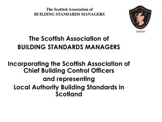 The Scottish Association of BUILDING STANDARDS MANAGERS