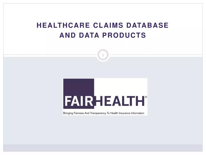 healthcare claims database and data products