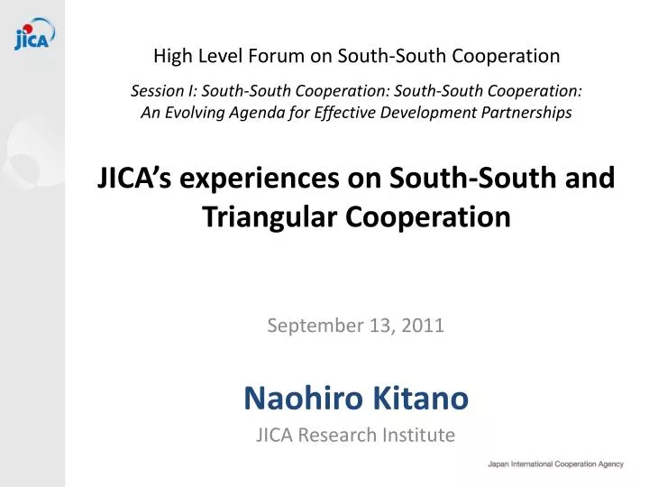september 13 2011 naohiro kitano jica research institute