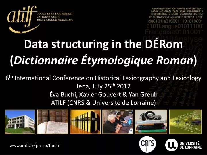 data structuring in the d rom dictionnaire tymologique roman