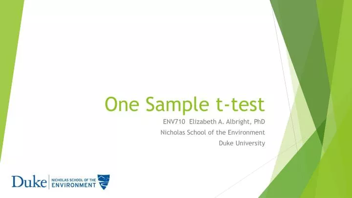 one sample t test