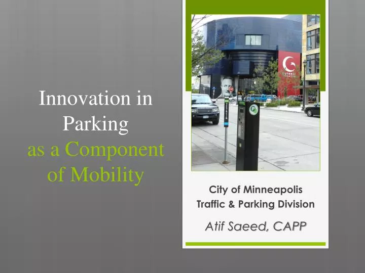 innovation in parking as a component of mobility