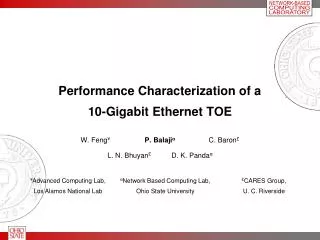 Performance Characterization of a 10-Gigabit Ethernet TOE