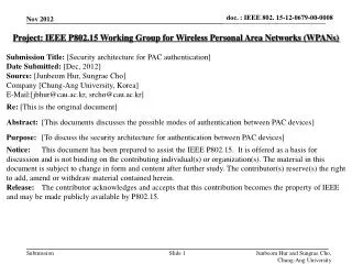 Project: IEEE P802.15 Working Group for Wireless Personal Area Networks (WPANs)