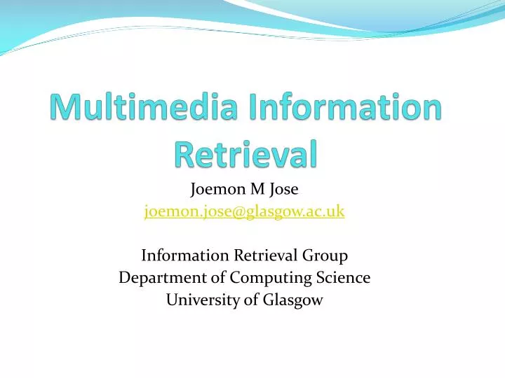 multimedia information retrieval