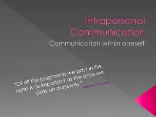 intrapersonal communication