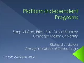 Platform-Independent Programs
