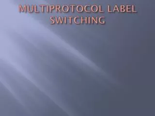 MULTIPROTOCOL LABEL SWITCHING