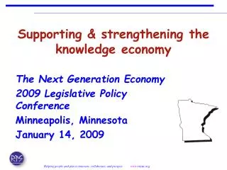 Supporting &amp; strengthening the knowledge economy