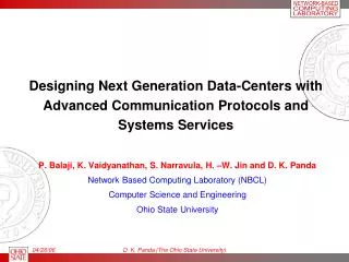 Designing Next Generation Data-Centers with Advanced Communication Protocols and Systems Services