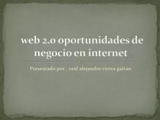 web 2 0 oportunidades de negocio en internet
