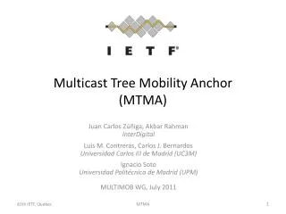 Multicast Tree Mobility Anchor (MTMA)