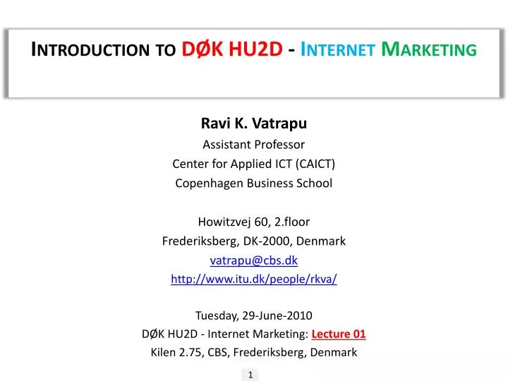 introduction to d k hu2d internet marketing