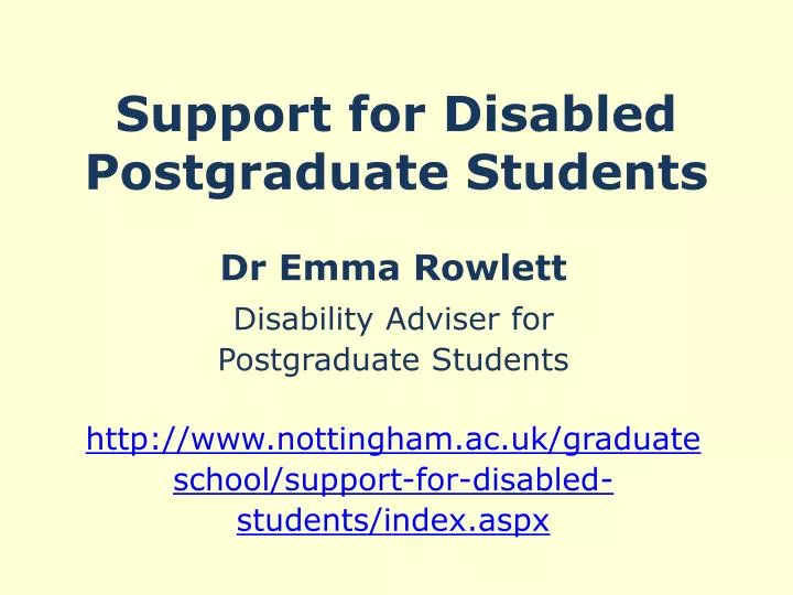 support for disabled postgraduate students
