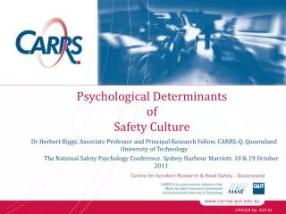 Psychological Determinants of Safety Culture