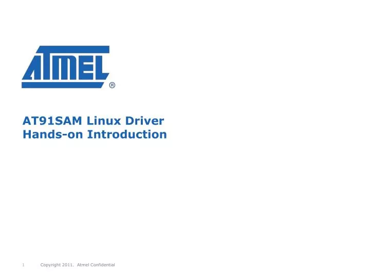 at91sam linux driver hands on introduction