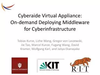 Cyberaide Virtual Appliance: On -demand Deploying Middleware for Cyberinfrastructure