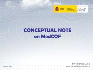 CONCEPTUAL NOTE on MedCOF
