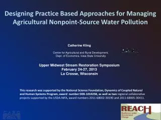 Designing Practice Based Approaches for Managing Agricultural Nonpoint-Source Water Pollution