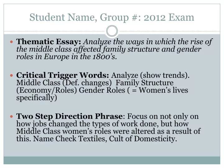 student name group 2012 exam