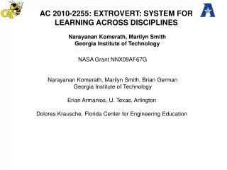 AC 2010-2255: EXTROVERT: SYSTEM FOR LEARNING ACROSS DISCIPLINES