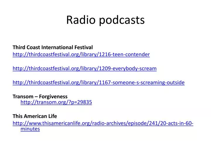 radio podcasts