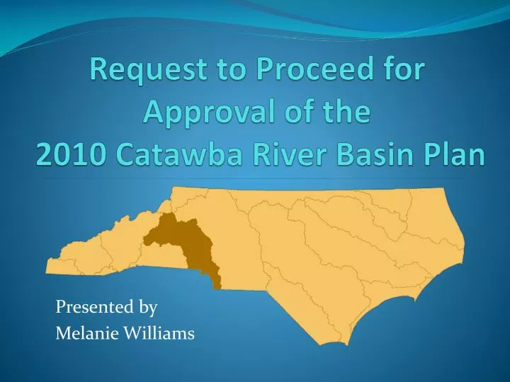 request to proceed for approval of the 2010 catawba river basin plan