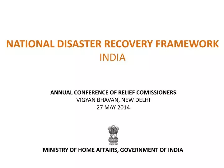 national disaster recovery framework india