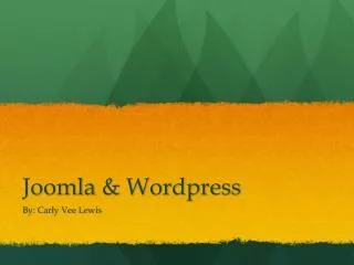 Joomla &amp; Wordpress