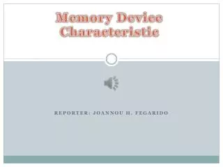 Memory Device Characteristic