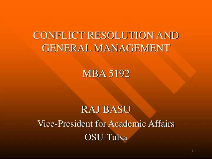 conflict resolution and general management mba 5192