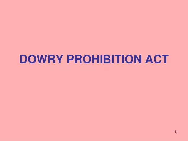 dowry prohibition act