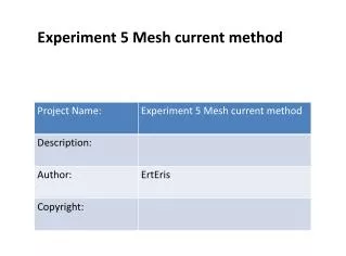 Experiment 5 Mesh current method