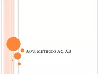 Java Methods A&amp; AB