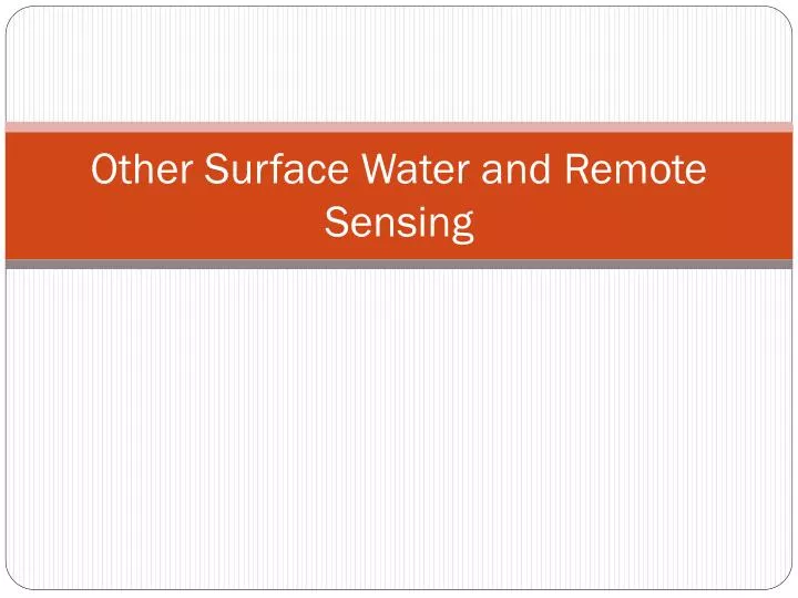 other surface water and remote sensing