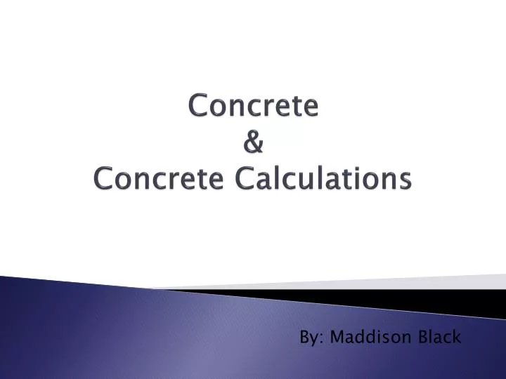 concrete concrete calculations