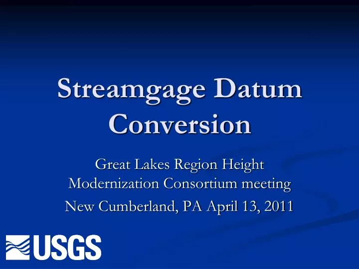 streamgage datum conversion