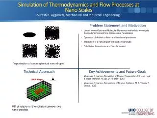 Simulation of Thermodynamics and Flow Processes at Nano Scales
