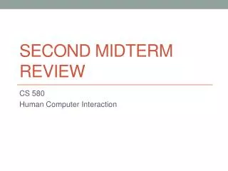 Second Midterm Review