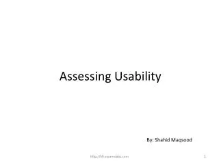 Assessing Usability