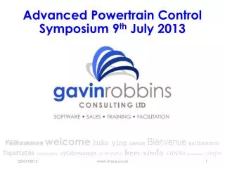 Advanced Powertrain Control Symposium 9 th July 2013