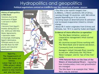 Hydropolitics and geopolitics