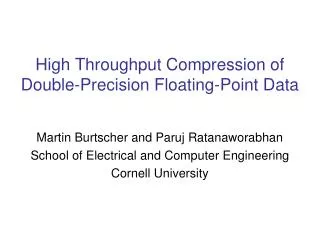 High Throughput Compression of Double-Precision Floating-Point Data