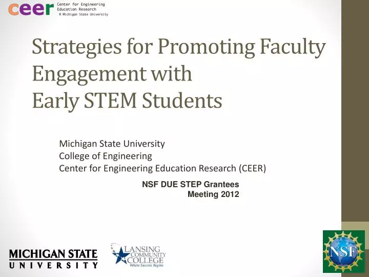 strategies for promoting faculty engagement with early stem students