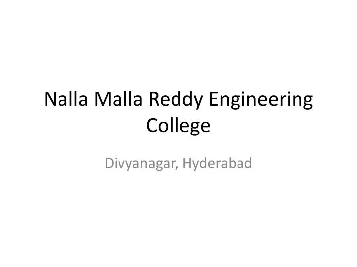 nalla malla reddy engineering college