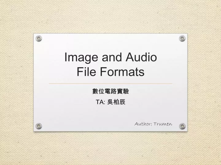 image and audio file formats
