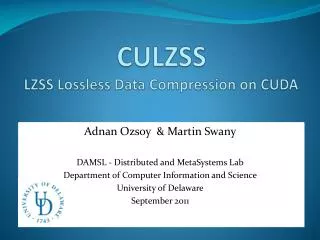 CULZSS LZSS Lossless Data Compression on CUDA