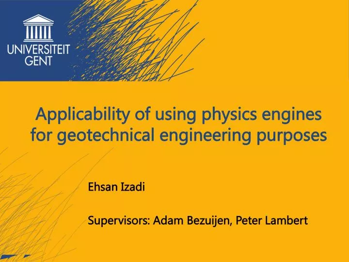 applicability of using physics engines for geotechnical engineering purposes
